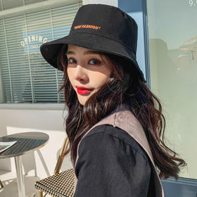 2022新款帽子女韩版潮宽檐字母刺绣双面戴遮阳防晒渔夫帽情侣潮