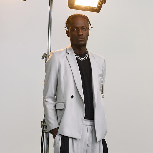 【赵今麦同款】Unawares FW19 潮流合伙人 金属链飘带西装 商品图1