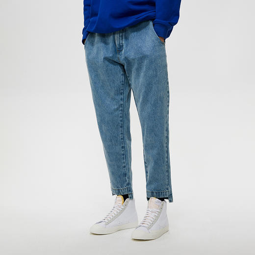 Unawares SS21 裤腿错位结构九分牛仔裤 商品图2