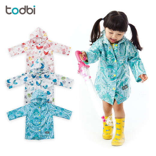 韩国todbi儿童雨衣斗篷式雨披纯棉内衬保暖幼儿园雨具3277 商品图4