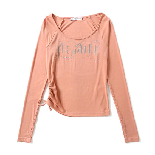 AGAM STUDIO 辣妹甜心紧身性感buling烫钻打底衫印花抽褶长袖上衣 商品图4