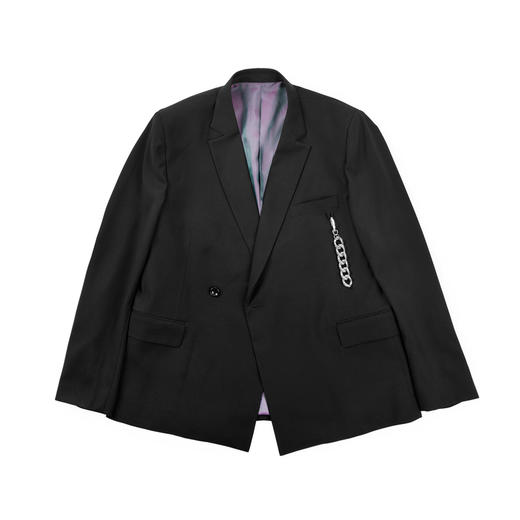 【baby同款】Unawares FW19 潮流合伙人金属链飘带西装黑色 商品图4