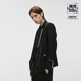 Unawares x FOURTRY 潮流合伙人联名珍珠镶嵌双排扣西装