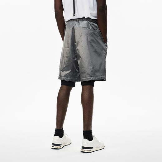 Unawares.SS21 定制调节扣双层裤筒运动短裤 商品图3