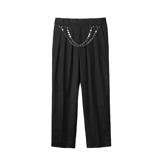 【赵小棠同款】Unawares x FOURTRY 联名双层挂链三褶宽松长西裤 商品图4