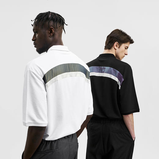 Unawares SS20 镭射蛇纹面料镶嵌短袖马球POLO衫 商品图1