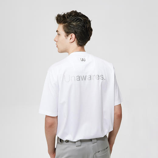 Unawares SS21 金属凸版徽章散钻热转印LOGO T恤 商品图3