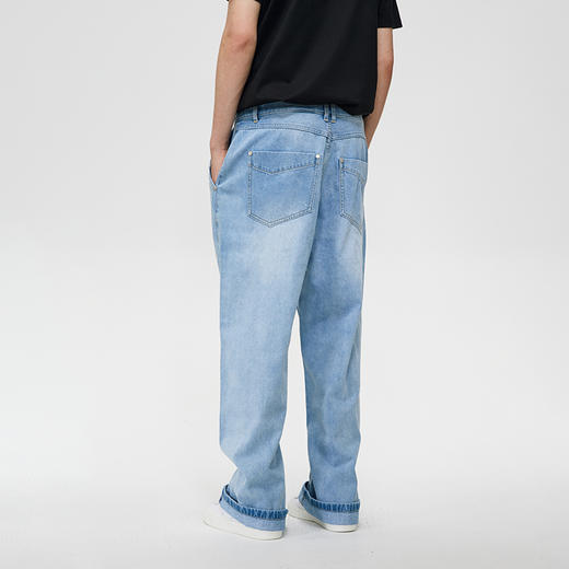 Unawares SS21 柔软洗水多边形口袋宽松牛仔长裤 商品图2