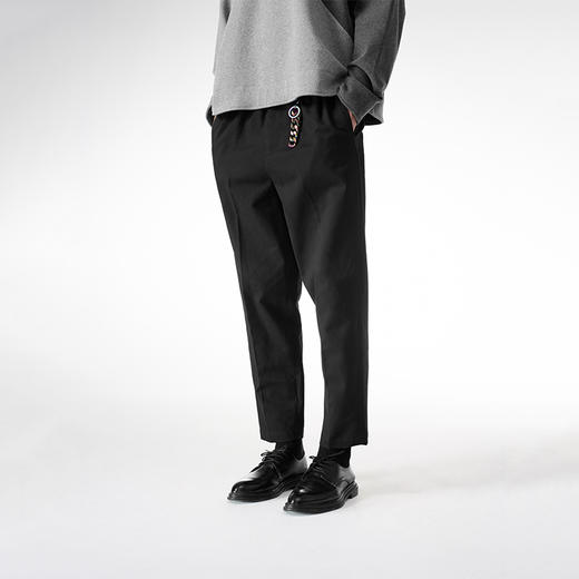 Unawares FW19 彩虹扣松紧腰斜纹面料 宽松休闲裤 商品图2