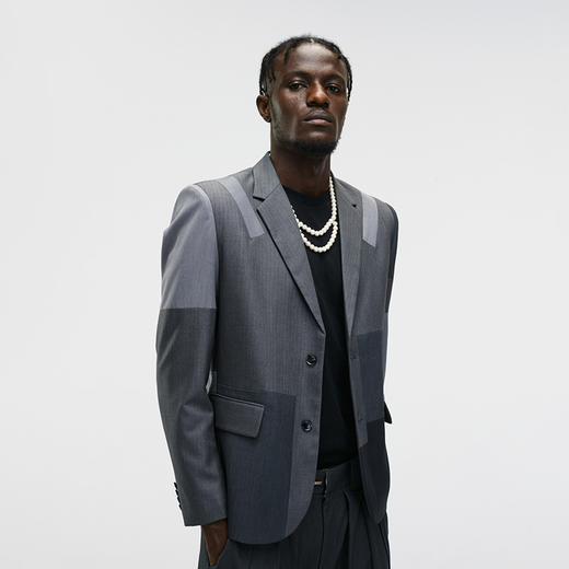Unawares FW20 多重面料拼接单排扣西装 商品图1