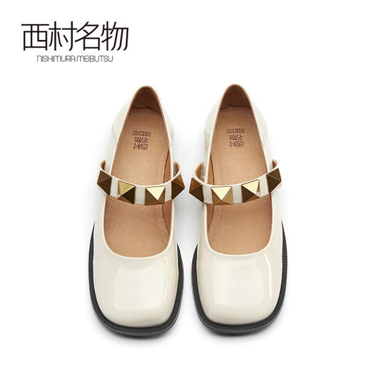 西村名物2021春季新款浅口单鞋女百搭小香风舒适平底奶奶鞋T21AE11711 商品图2