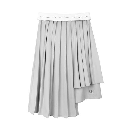 Unawares SS21 多层结构LOGO印花腰衬百褶中长裙 商品图4