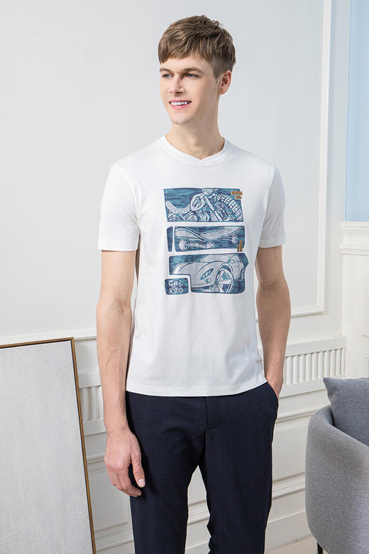 callisto精梳棉印花T恤  SQTSS088Y 商品图0