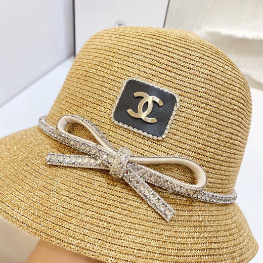 【CHANEL香奈儿】2021新款水钻蝴蝶结草帽 商品图5