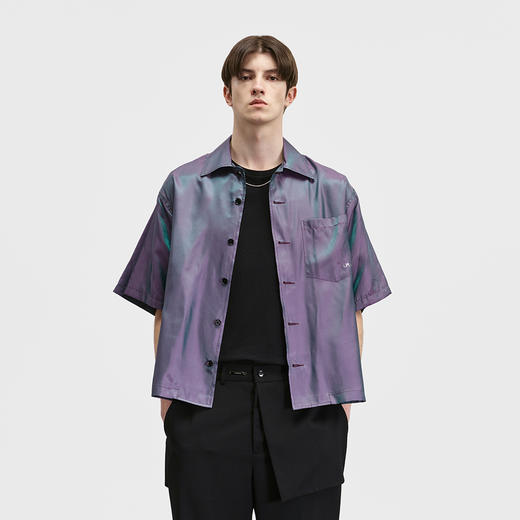 Unawares. SS20 镭射面料四袖保龄球短袖衬衫男 商品图2