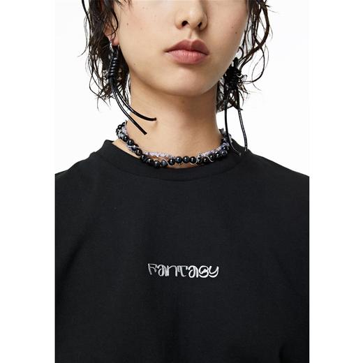 FIRSTFLOOR小LOGO纯色基础T恤宽松街头中性短袖原创未来感印花 商品图3