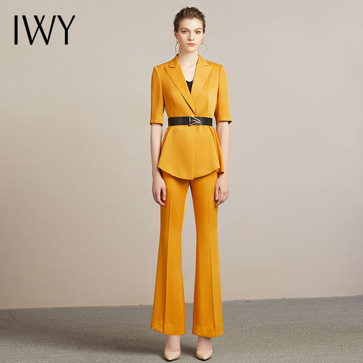 IWY/黄色西装职业装女英伦风高管时尚潮流显白主持人时装款212017C1P3+YD 商品图2