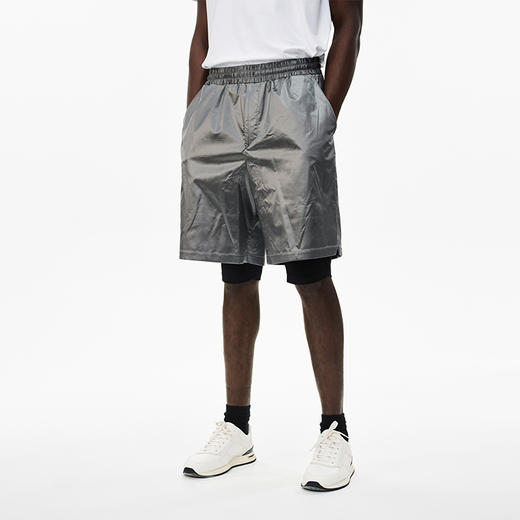 Unawares.SS21 定制调节扣双层裤筒运动短裤 商品图2