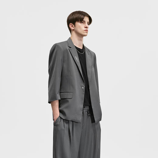 Unawares. SS20 金属字体单排扣八分袖休闲西装 商品图1