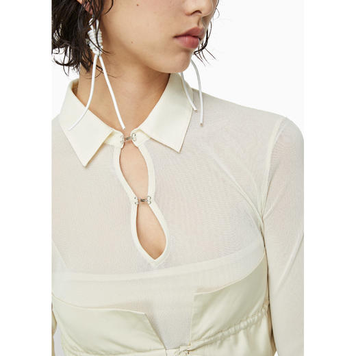 FIRSTFLOOR网纱衬衫设计师感弹力小众春夏少女原创修身透视气质 商品图0