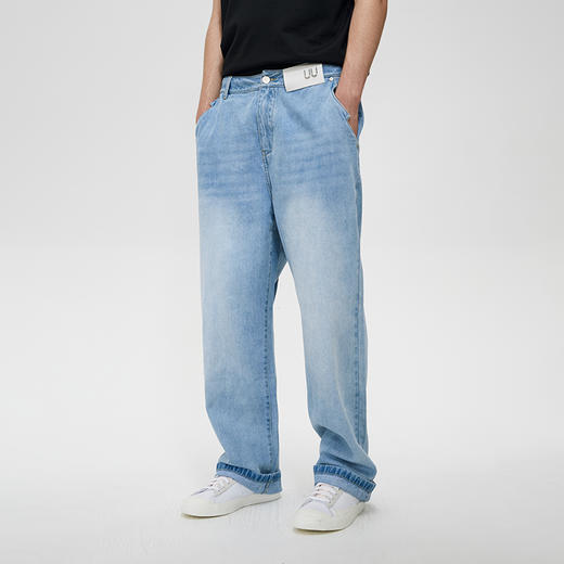 Unawares SS21 柔软洗水多边形口袋宽松牛仔长裤 商品图0