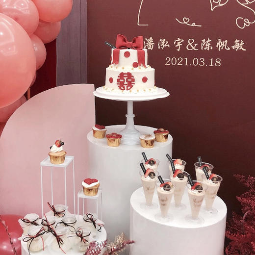 订婚宴甜品台布置-结婚婚礼答谢宴宝宝宴生日寿宴蛋糕甜品布置（仅含甜品 不含其它布置，摆件需回收） 商品图1