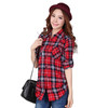 上海旗袍厂CD-B303001纯棉磨毛中长款格子衬衫女长袖春季新品女装衬衣大码开衫外套 商品缩略图2