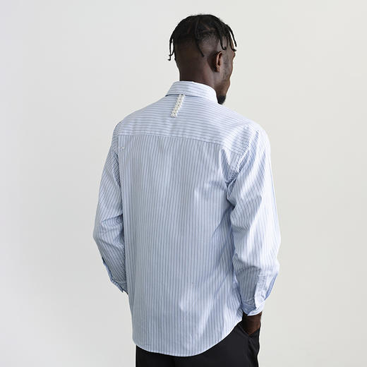 Unawares .FW20 珍珠链镶嵌条纹长袖衬衫 商品图3