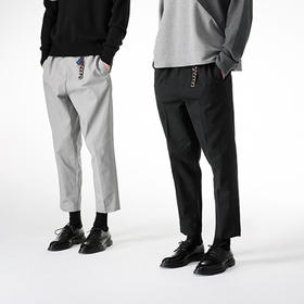 Unawares FW19 彩虹扣松紧腰斜纹面料 宽松休闲裤