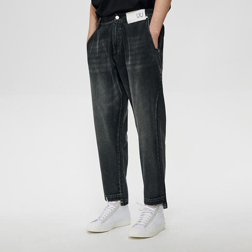 Unawares SS21 裤腿错位结构九分牛仔裤 商品图0