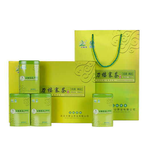 【武汉.新洲】江城百臻武汉大雾山刀楼寨绿茶250g礼盒装(62.5g*4罐）茶叶 商品图0