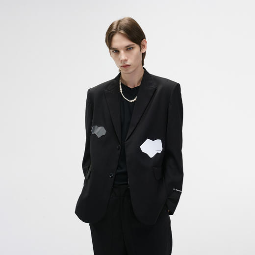 Unawares FW20 镂空镜面镶嵌单排扣西装 商品图0