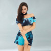 AGAM 20SS 扎染一字肩性感辣妹泡泡袖抹胸高腰短裤休闲两件套装女 商品缩略图2