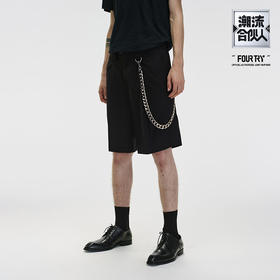 Unawares x FOURTRY 潮流合伙人联名粗挂链单褶短裤