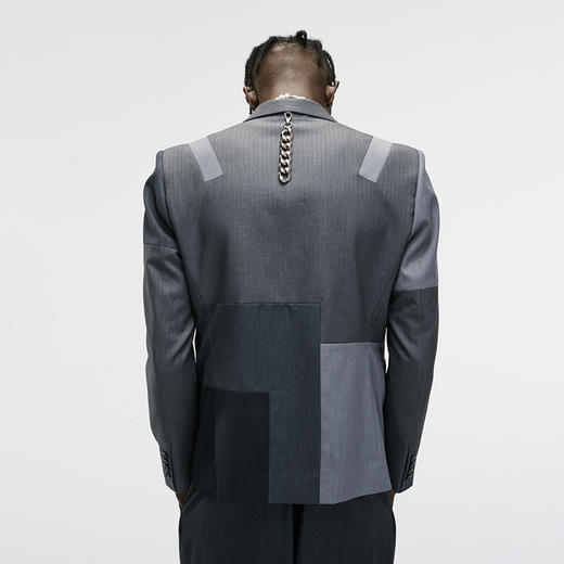 Unawares FW20 多重面料拼接单排扣西装 商品图3
