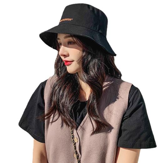 2022新款帽子女韩版潮宽檐字母刺绣双面戴遮阳防晒渔夫帽情侣潮 商品图4