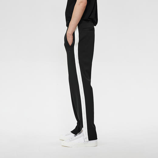 Unawares SS21 不对称条纹镶嵌LOGO印花运动长裤 商品图2