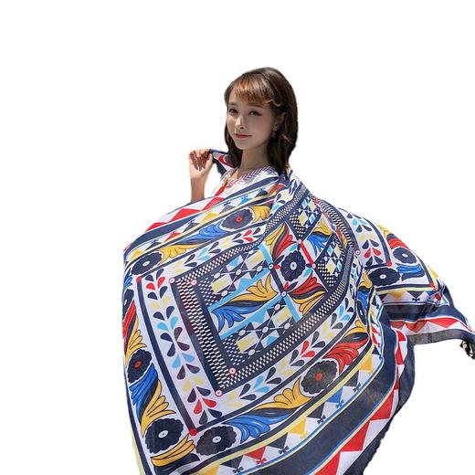 GRH-ttq202190春夏季新款复古民族风沙滩巾棉麻度假防晒丝巾百搭旅游围巾女披肩 商品图4