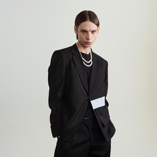 Unawares.FW20 开叉剪裁磁吸式单排扣休闲西装 商品图0