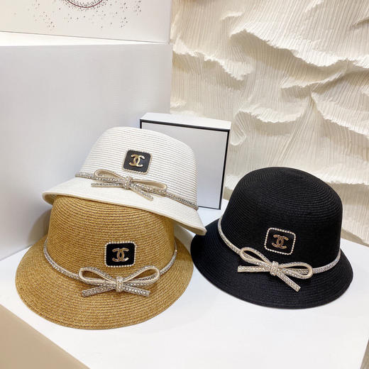 【CHANEL香奈儿】2021新款水钻蝴蝶结草帽 商品图1