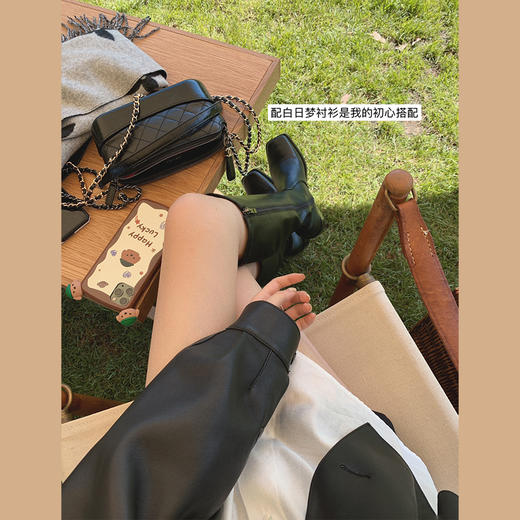 金蘑菇菇【战靴来了！！】时髦方头，鞋型修饰小腿线条，气场搭配 商品图4