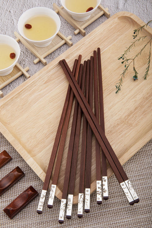 梅兰竹菊四君子送人家用八双八架礼盒装 商品图6