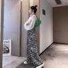 女士阔腿裤夏季薄款高腰垂坠感宽松九分洋气时尚欧美斑马纹小个子 商品缩略图3