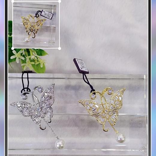 2F紫兰合成水晶贝珠胸针 商品图0