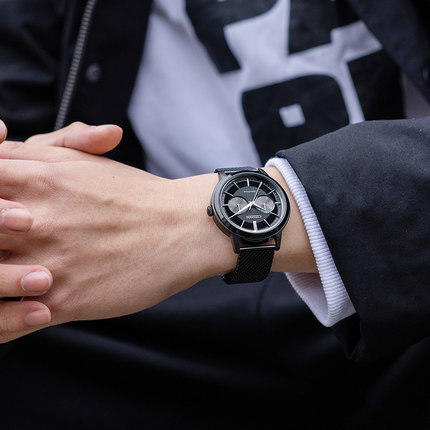 西铁城日本官方正品光动能全黑手表男表手表男表BU4034-82E 商品图6