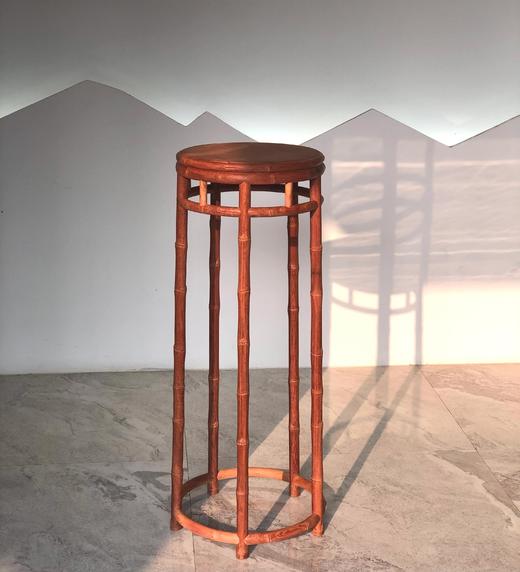 红桥红  家具严选  缅甸花梨（大果紫檀）  【90 直棂竹节式  五足花架】 商品图0