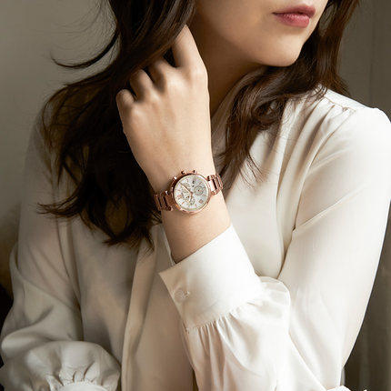 西铁城日本正品xC系列粉金色钢带光动能女表FB1452-58W 商品图1