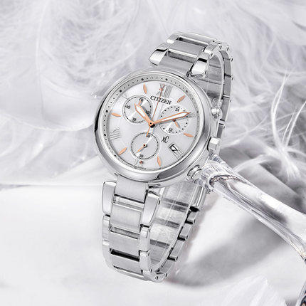 西铁城日本官方正品时尚优雅xC系列日期显示钢带光动能女表FB1450-53A 商品图2