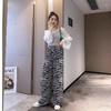 女士阔腿裤夏季薄款高腰垂坠感宽松九分洋气时尚欧美斑马纹小个子 商品缩略图1