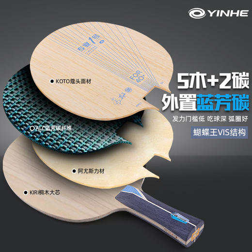 YINHE银河 PRO 01 专业1号 外置蓝芳碳 乒乓球板 国球汇 商品图1